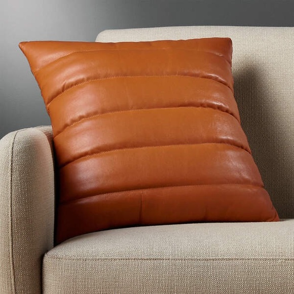 CB2 Izzie Leather Throw Pillow